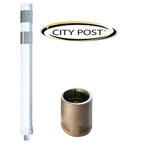 36" White City Post Delineator Posts Set of 2 - White